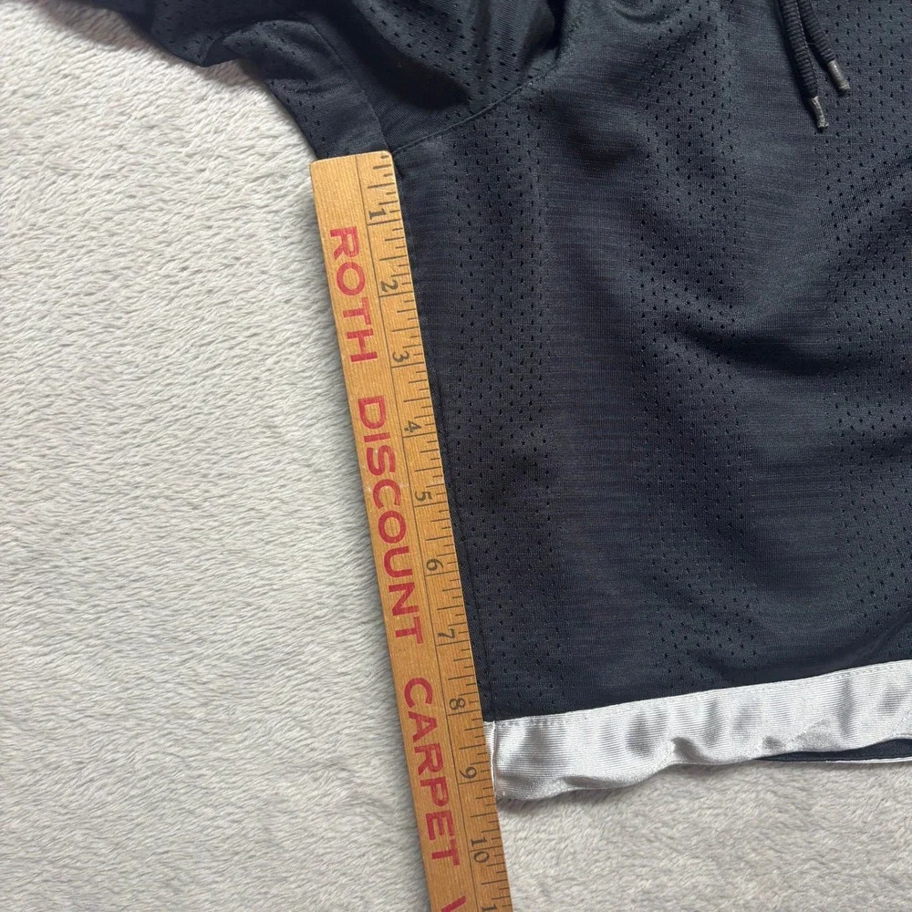 Y2K Dazzle Nike Mens XL Basketball Shorts Black Silver Mesh Athletic Gym Swoosh